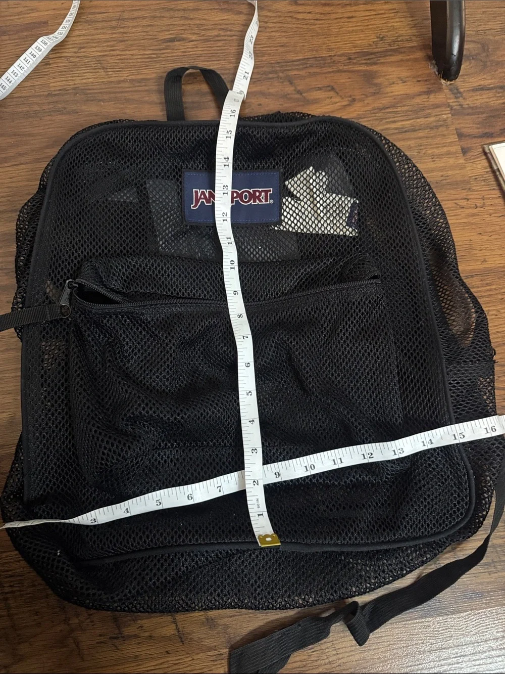 Jansport Black Mesh Backpack with Front Pocket 43.T